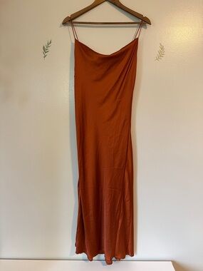 Shein Medium Slip Maxi Dress in Rust Orange